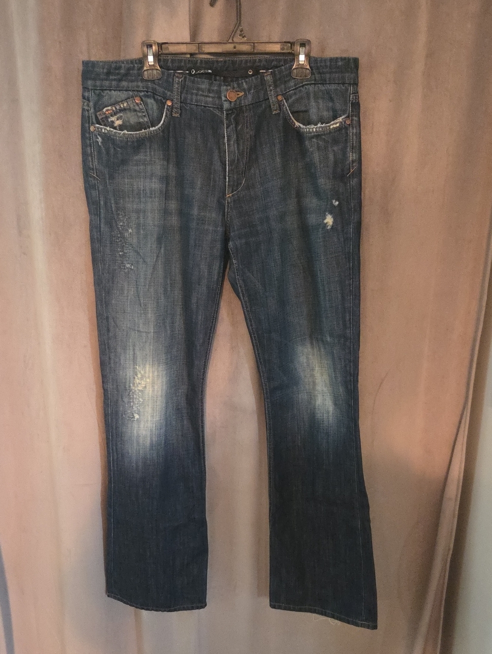 Joe's Jeans Men's Size 38 Bootcut Distressed Medium Blue Denim